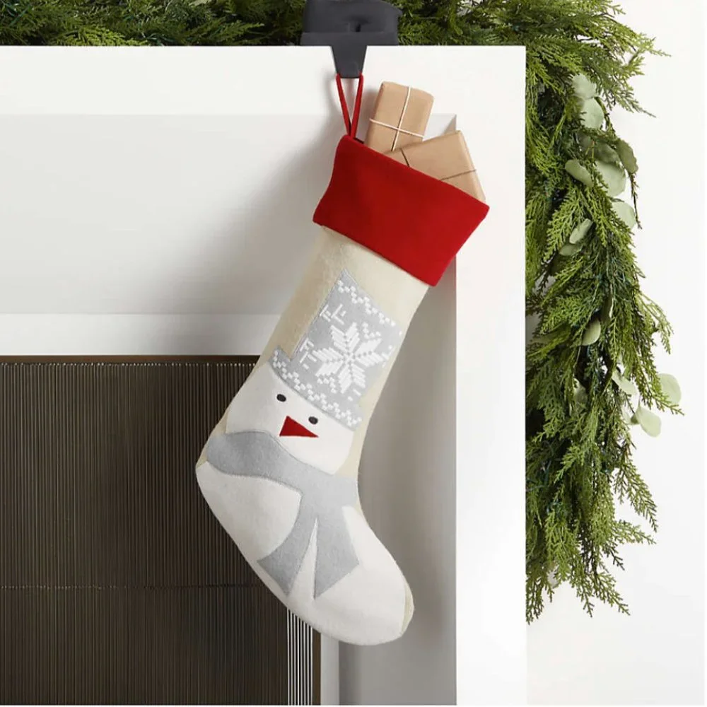 Crate & Barrel Snowman Christmas Stocking